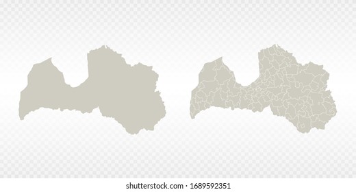 Pareja vectorial amarillo suave del mapa Letonia. en fondo transparente.