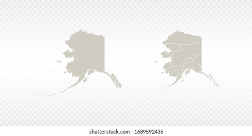 Vector couple soft yellow of map Alaska. on transparent background.