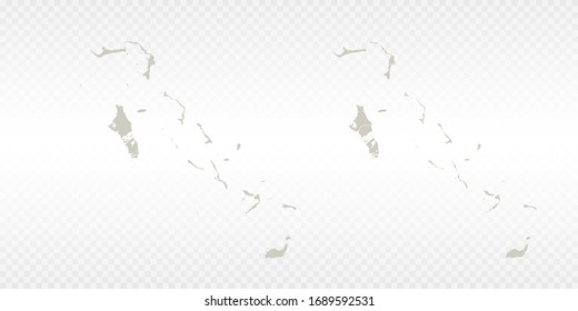 Pareja de vectores amarillo suave del mapa Las Bahamas. en fondo transparente.