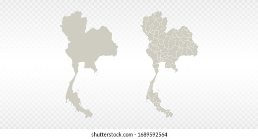 Vector couple soft yellow of map Thailand. on transparent background.