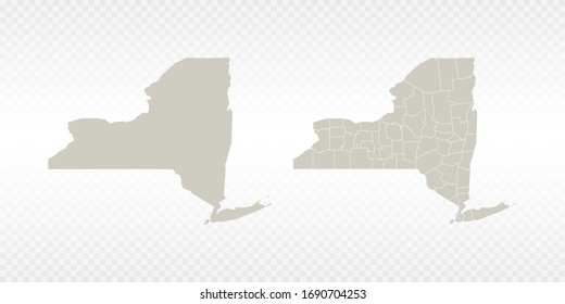 Vector couple soft yellow of map New York. on transparent background.