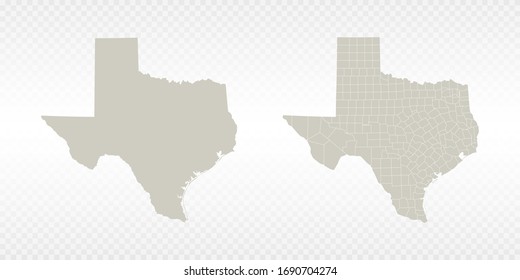 Vector couple soft yellow of map Texas. on transparent background.