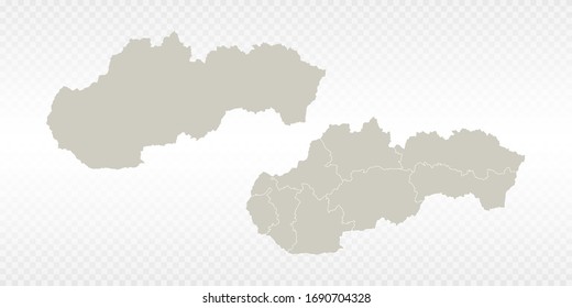 Vector couple soft yellow of map Slovakia. on transparent background.