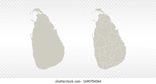 Vector couple soft yellow of map Sri Lanka. on transparent background.