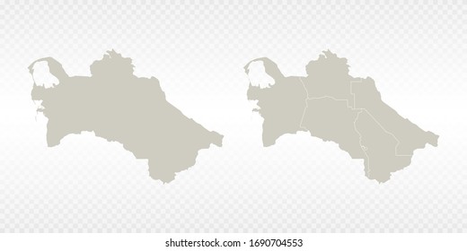 Vector couple soft yellow of map Turkmenistan. on transparent background.