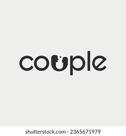 Vector couple text logo design