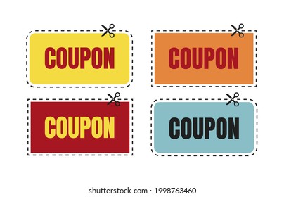 Vector coupon discount isolated. Gift voucher for business. Set of promo coupons.