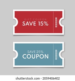 Vector coupon. Discount coupon template isolated. Vector ticket