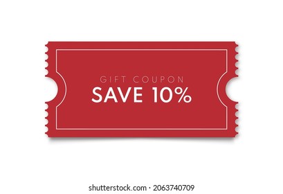 Vector coupon. Discount coupon template isolated. Vector ticket