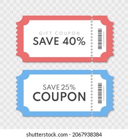 Vector coupon. Discount coupon template isolated. Vector ticket
