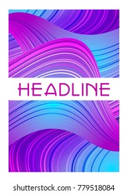 Vector cover or banner template with space for headline. Template of hair care, beauty cover. Colourful, violet layout. Rainbow, modern abstract design with trendy geometric shapes.