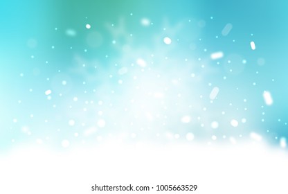 Vector cover with beautiful snowflakes. Blurred decorative design in xmas style with snow. New year design for your ad, poster, banner.