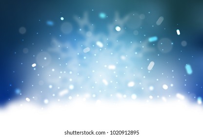 Vector cover with beautiful snowflakes. Blurred decorative design in xmas style with snow. The pattern can be used for new year ad, booklets.