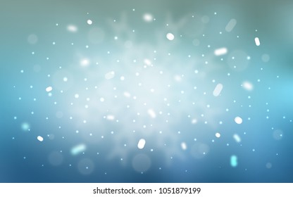 Vector cover with beautiful snowflakes. Blurred decorative design in xmas style with snow. The template can be used as a new year background.