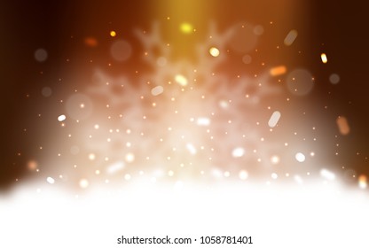 Vector cover with beautiful snowflakes. Blurred decorative design in xmas style with snow. The pattern can be used for new year leaflets.