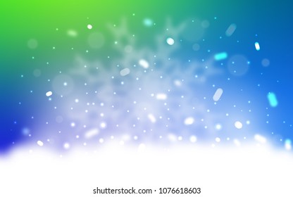 Vector cover with beautiful snowflakes. Blurred decorative design in xmas style with snow. The pattern can be used for new year leaflets.