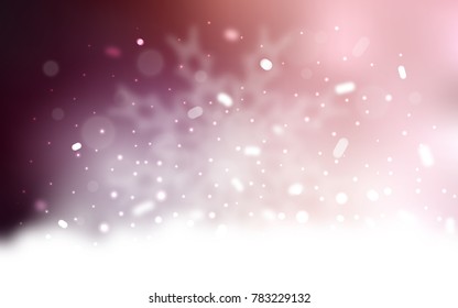 Vector cover with beautiful snowflakes. Blurred decorative design in xmas style with snow. The template can be used as a new year background.