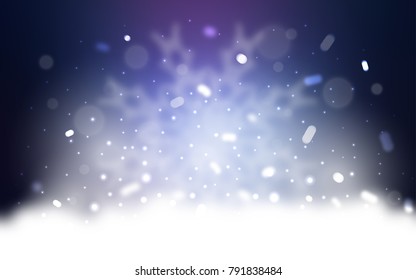 Vector cover with beautiful snowflakes. Blurred decorative design in xmas style with snow. New year design for your ad, poster, banner.