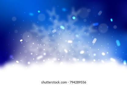 Vector cover with beautiful snowflakes. Blurred decorative design in xmas style with snow. The pattern can be used for new year ad, booklets.