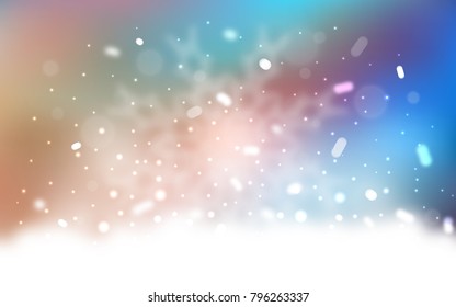 Vector cover with beautiful snowflakes. Blurred decorative design in xmas style with snow. The pattern can be used for new year ad, booklets.