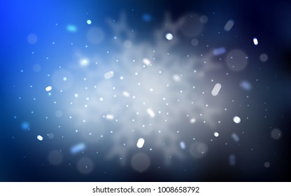 Vector cover with beautiful snowflakes. Decorative shining illustration with snow on abstract template. The pattern can be used for new year ad, booklets.