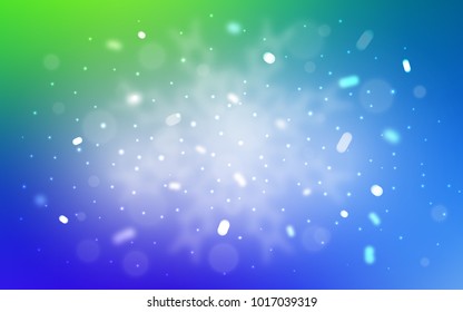 Vector cover with beautiful snowflakes. Decorative shining illustration with snow on abstract template. The template can be used as a new year background.