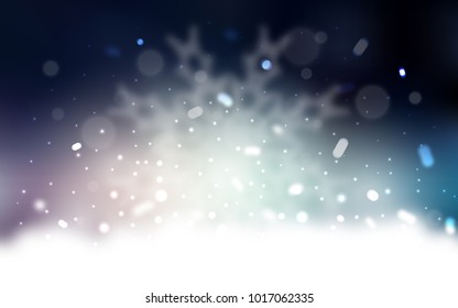 Vector cover with beautiful snowflakes. Decorative shining illustration with snow on abstract template. The pattern can be used for new year ad, booklets.