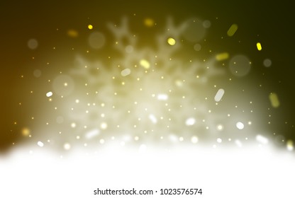 Vector cover with beautiful snowflakes. Decorative shining illustration with snow on abstract template. The template can be used as a new year background.