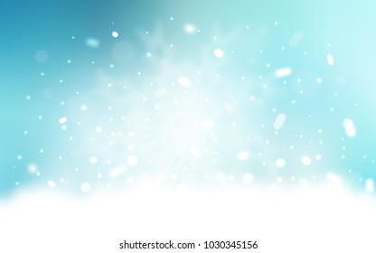 Vector cover with beautiful snowflakes. Decorative shining illustration with snow on abstract template. The pattern can be used for year new  websites.