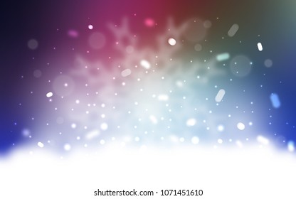 Vector cover with beautiful snowflakes. Decorative shining illustration with snow on abstract template. New year design for your ad, poster, banner.