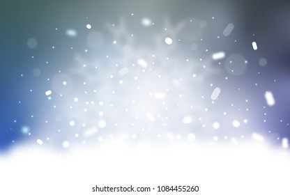 Vector cover with beautiful snowflakes. Decorative shining illustration with snow on abstract template. The pattern can be used for new year ad, booklets.