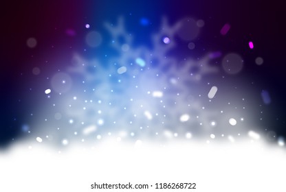 Vector cover with beautiful snowflakes. Decorative shining illustration with snow on abstract template. New year design for your business advert.