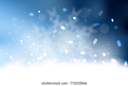Vector cover with beautiful snowflakes. Modern geometrical abstract illustration with crystals of ice. The template can be used as a new year background.