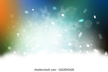 Vector cover with beautiful snowflakes. Shining colored illustration with snow in christmas style. New year design for your ad, poster, banner.