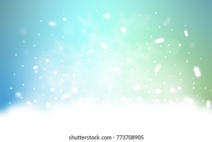 Vector cover with beautiful snowflakes. Shining colored illustration with snow in christmas style. The pattern can be used for new year leaflets.