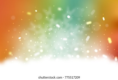 Vector cover with beautiful snowflakes. Shining colored illustration with snow in christmas style. The template can be used as a new year background.