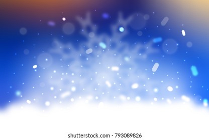 Vector cover with beautiful snowflakes. Shining colored illustration with snow in christmas style. The pattern can be used for new year leaflets.