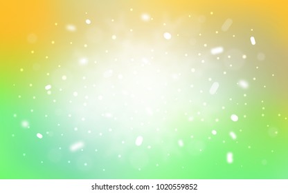 Vector cover with beautiful snowflakes. Snow on blurred abstract background with gradient. New year design for your ad, poster, banner.