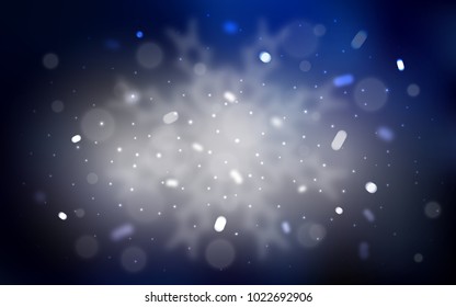 Vector cover with beautiful snowflakes. Snow on blurred abstract background with gradient. New year design for your business advert.
