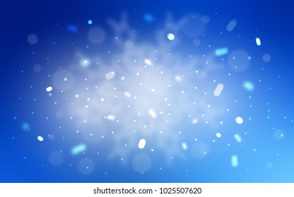 Vector cover with beautiful snowflakes. Snow on blurred abstract background with gradient. The pattern can be used for new year ad, booklets.