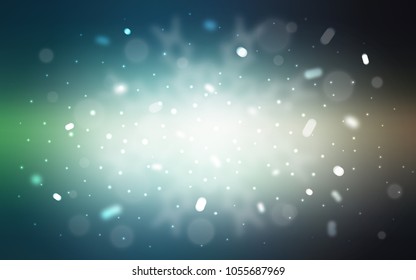 Vector cover with beautiful snowflakes. Snow on blurred abstract background with gradient. The template can be used as a new year background.