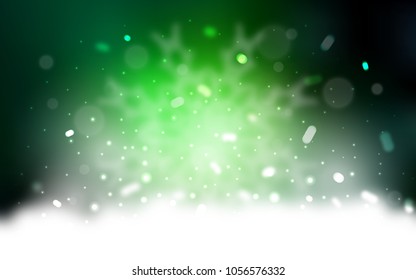 Vector cover with beautiful snowflakes. Snow on blurred abstract background with gradient. The pattern can be used for new year leaflets.