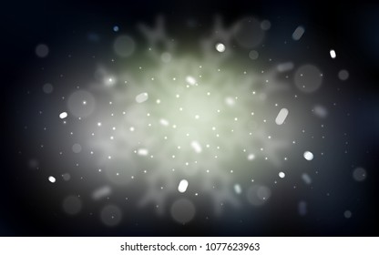 Vector cover with beautiful snowflakes. Snow on blurred abstract background with gradient. New year design for your ad, poster, banner.