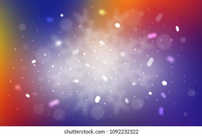 Vector cover with beautiful snowflakes. Snow on blurred abstract background with gradient. The template can be used as a new year background.