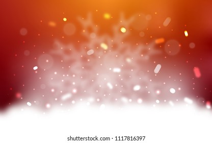 Vector cover with beautiful snowflakes. Snow on blurred abstract background with gradient. The pattern can be used for new year leaflets.