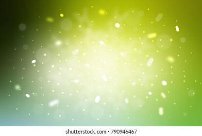 Vector cover with beautiful snowflakes. Snow on blurred abstract background with gradient. The template can be used as a new year background.