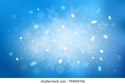 Vector cover with beautiful snowflakes. Snow on blurred abstract background with gradient. The pattern can be used for year new  websites.