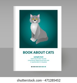 vector cover of book about cats - format A4 - layout brochure concept