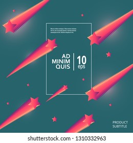 Vector cover brochure. Dynamic geometric background. Abstract pattern design with shooting star eps10.