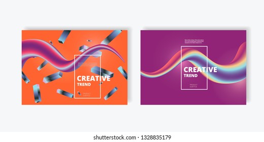 Vector cover brochure. Dynamic geometric background.